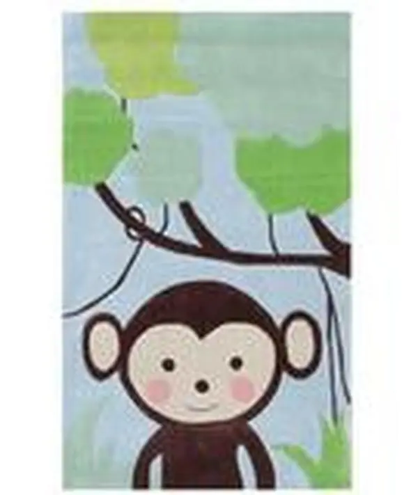The Rug Market 74015B Jungle Mania Animal-Print Poly-Acrylic Area Rug, 2'8x4'8, Bright Colors, Innovative Easy-Clean Kid Room Decor Carpet