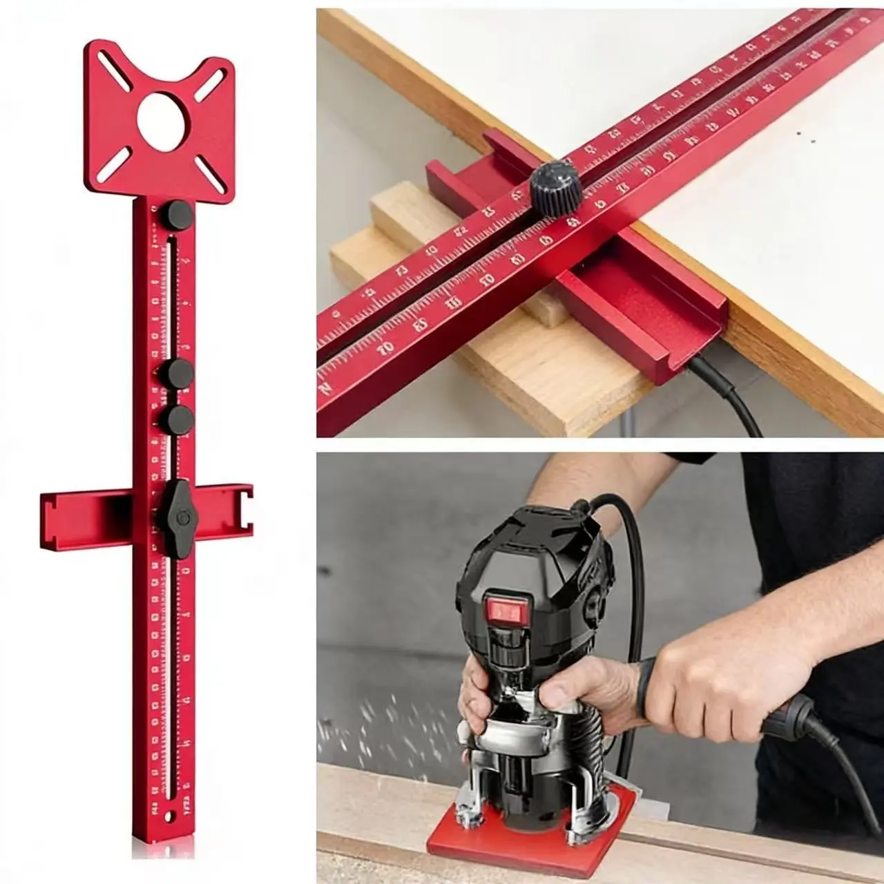 Multifunctional 3-In-1 Heavy Duty Woodworking Router Jig, Extends Range 3.54 Inches to 24 Inches, Precision Cutting and Slotting Tool Hardware