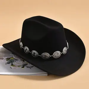 Men Women Western Cowboy Suede Hat Wide Brim Sunhat Party Travel Outdoor Cap Classical Retro