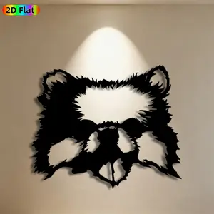 1pc Raccoon Metal Wall Art,Raccoon Statue Mural, Ideal Gift for New Year, Easter, Animal Decor Enthusiasts, Weather-Resistant Metal Wall Decor Wall Sculptures, Perfect for Outdoor Wall & Garden Fence, Nature Enthusiasts