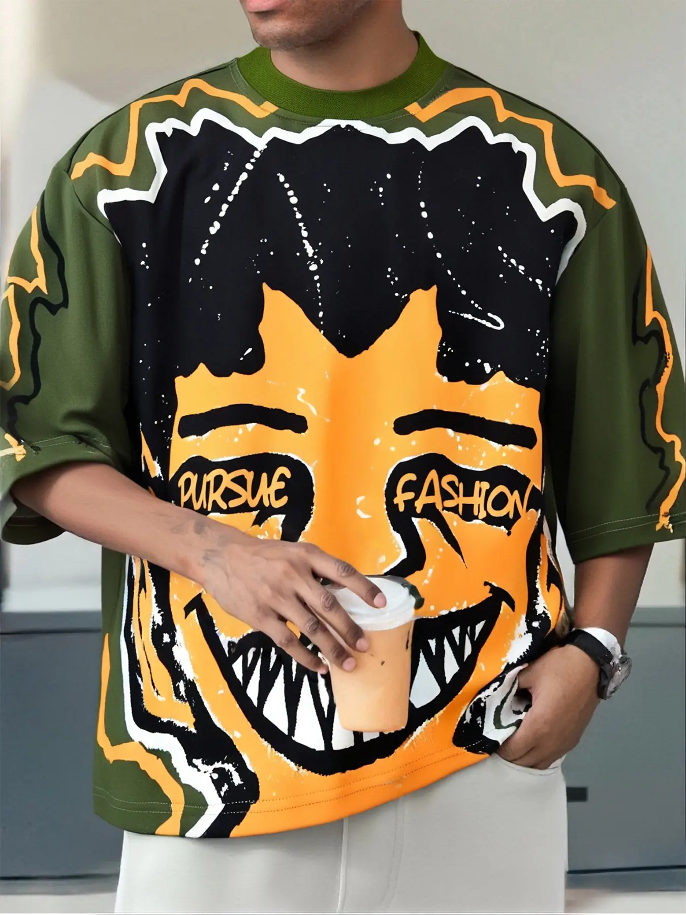 Men's Outdoor Hiking Knit T-Shirt Tops, Crewneck, Soft, Streetwear, Tropical, Full Color Graphic Design, Comfortable & Stylish Casual Fit, Fitted, Perfect Gift for Men, Ideal for Camping