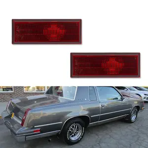 2PCS Red Lens Rear Bumper Side Marker lamps Light For 1981 1982 1983 1984 1985 1986 1987 1988 Oldsmobile Cutlass 442,Replace OEM GM 915315, GM 915316, GM 915163, GM 915164