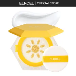ELROEL Pang Pang Sun Cushion Plus - Official Product Korean Hypoallergenic & Lightweight Sunscreen with Puff Sponge - Broad Spectrum SPF50+ PA++++  #SummerVibes Sunblock For Face Skin Repair