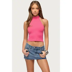 Ikara Backless High Neck Halter Top