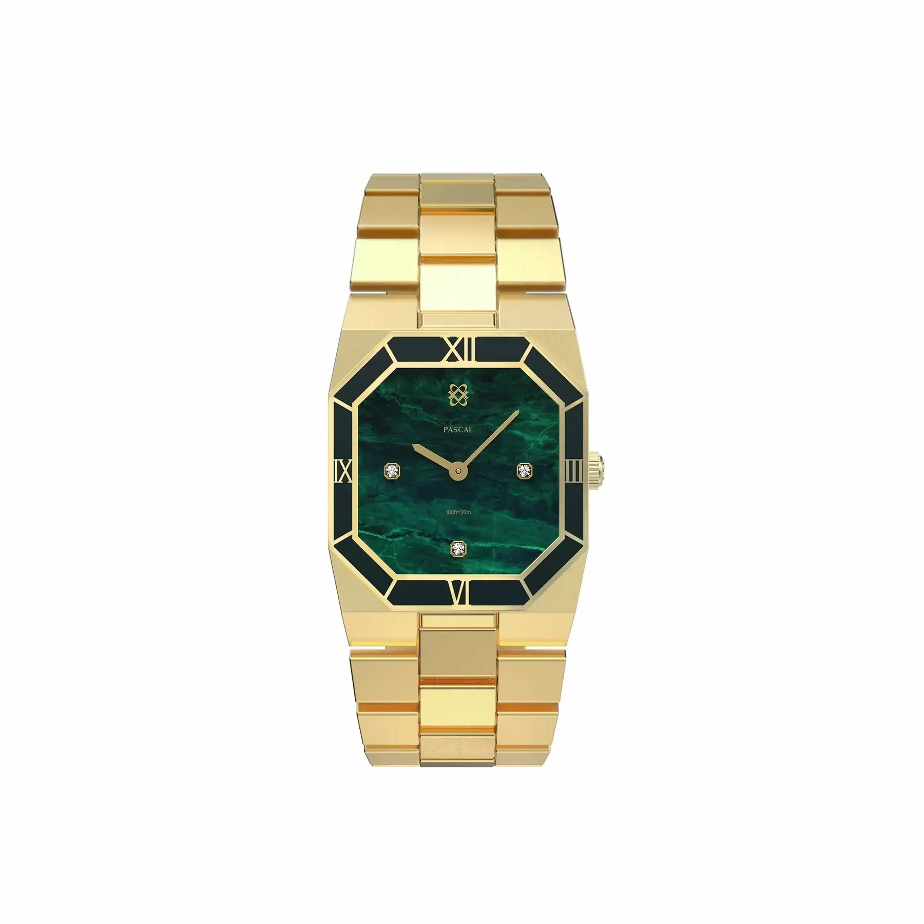 PASCAL Octagonal Diamond Watch  for Women & Men Retro Chic Luxury Stainless Steel Case 27mm x 29mm Sapphire Crystal Elegant Evening Style Perfect Gift