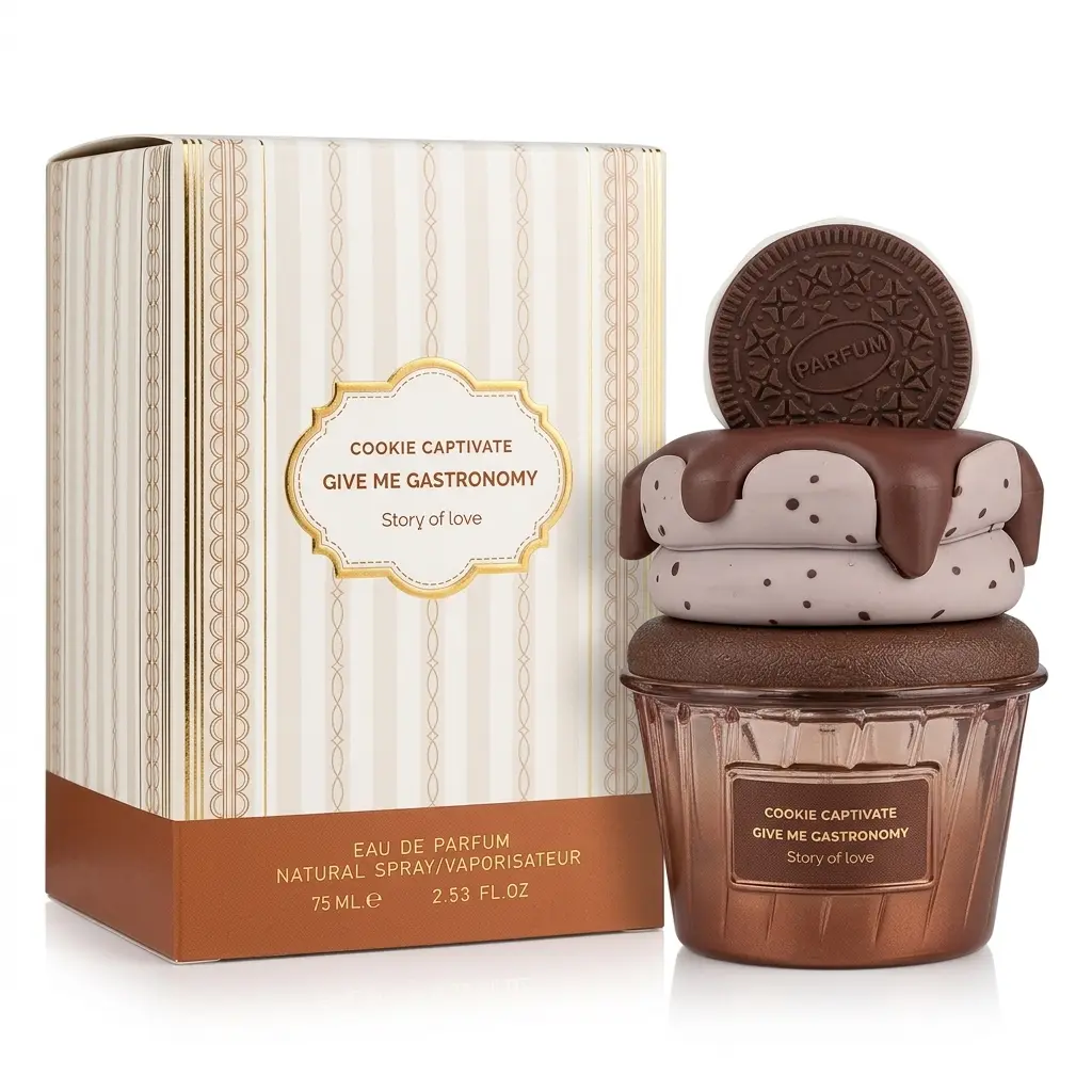 Women's Story of Love Cookie Captivate Eau De Parfum 75ml, Sweet Gourmand Spray with Vanilla & Cookie Notes, Long-Lasting Fragrance, Dessert-Inspired Bottle, Gift Option, Spray Apply Feature