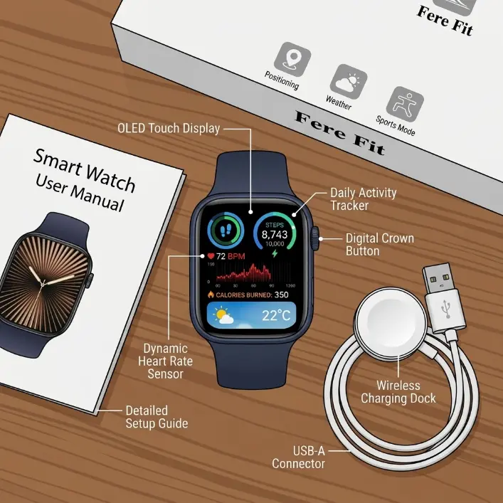 Men's and women's smartwatches, high-definition smartwatches that can make and receive calls, daily fitness trackers, supporting flashlight/exercise/heart rate/sleep recording and monitoring, and also waterproof.