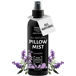 AROMASONG All Natural Pillow Mist Lavender 4 Oz - Hand Crafted Small Batch Fragrance for Deep Restful Sleep & Stress Relief - Synthetic Free Plant-Based Organic Oils - Portable 4oz Bottle Spray