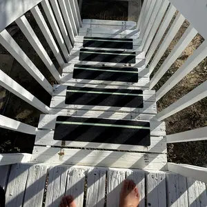 Glow-In-The-Dark Anti-Slip Strips, High Friction Waterproof Safety Tape, 5 Pack 6x24 Inches, Ideal for Stairs & Decks
