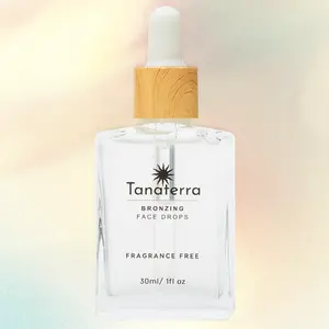 Tanaterra Bronzing Face Drops – Organic Self Tanning Drops with Hyaluronic Acid for a Hydrating Golden Glow