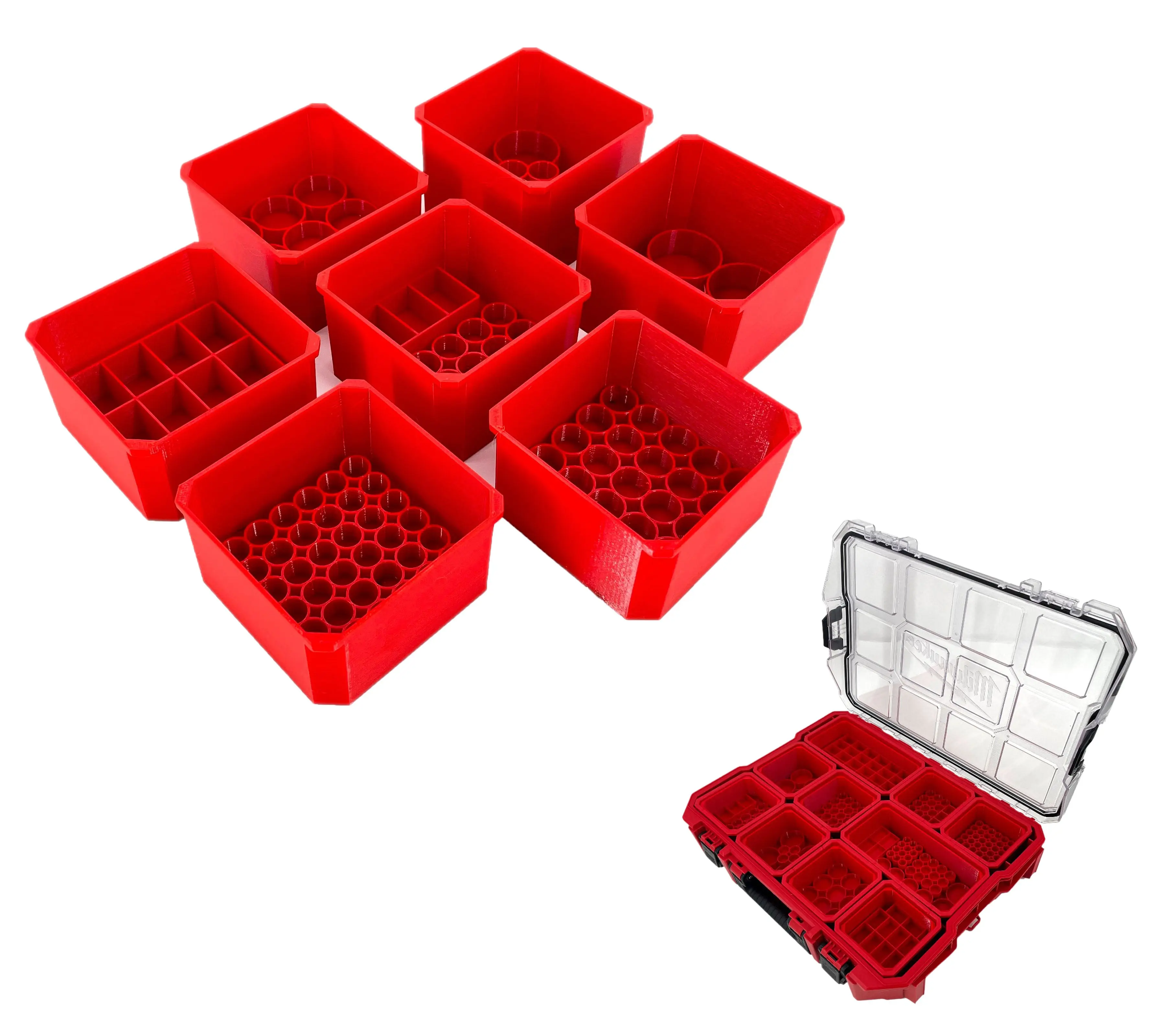 Milwaukee Jobsite Organizer Compatible AA AAA C D 9V Square Battery Insert Bin