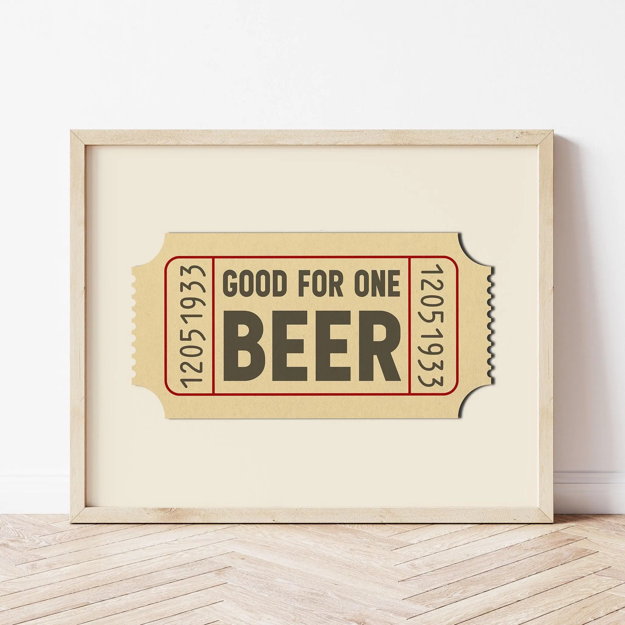 Vintage Beer Ticket Art Beer Lover poster Wall Decor Man Cave Print Bar Decor Retro Kitchen Home Bar Craft Beer Enthusiast Gift Pub Art Prohibition
