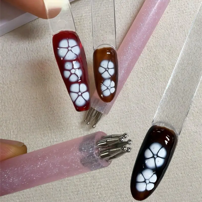 Flower Dotting tool to draw flower daisy nail design summer nail spring nail cây châm bông