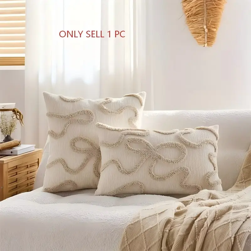 [Popular Choice]1PC, pillow cover, pillow case, embroidered pillowcase, classic simple luxury pillowcase, bow pattern cushion cover, suitable for sofa and chair in living room and bedroom, Bedroom Decorative Accessories (excluding pillow core)