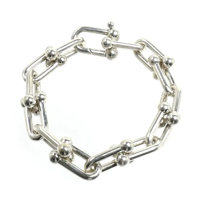 Pre-owned Tiffany & Co. Sterling Silver 925 (Ag925) Small Leather Goods Tiffany&Co. HardWear Large Link Silver Bracelet