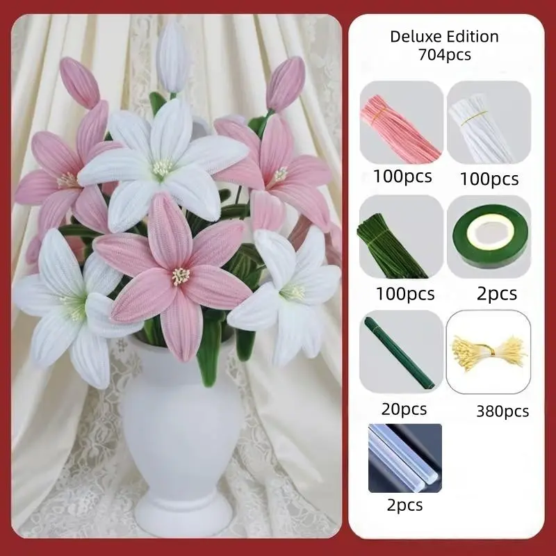 704 Piece Flower Arrangement Kit, DIY Floral Bouquet Set, Decorative Bouquet, Floral Arrangement Supplies, Perfect for Mother's Day, Graduation, Valentine's Day, Halloween, Christmas Gifts