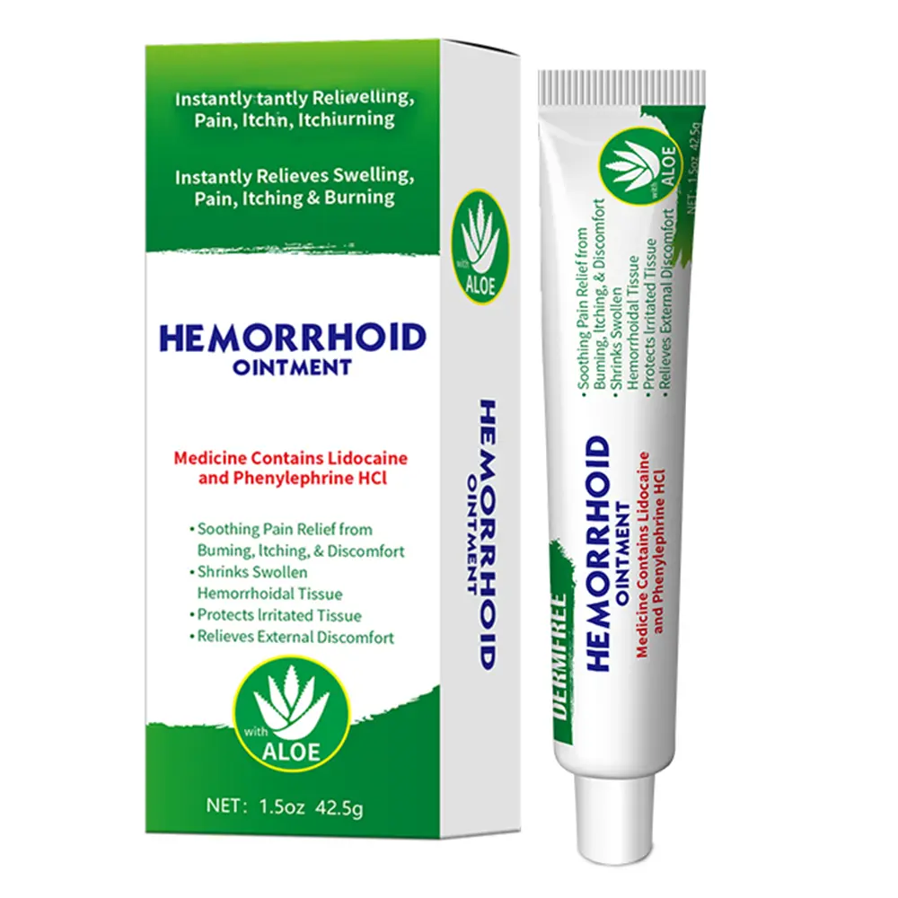 Organic Aloe Soothe Hemorrhoid fissure Cream-Gel 1.4oz with Lidocaine & Phenylephrine for Pain Swelling