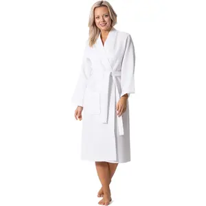 Turkish Linen Waffle Knit Lightweight Kimono Spa & Bath Robes for Women - Quick Dry - Soft