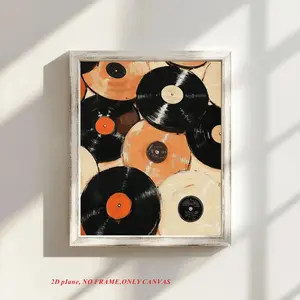 1 piece/set, wall art, vintage vinyl record collage wall decor, contemporary art, retro printable, quirky prints, music posters, vinyl downloads, vinyl records, Unframed Art Print, frameless, 2D flat