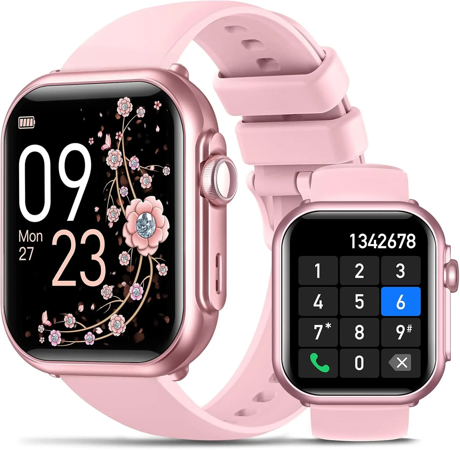[Summervibes]1.85'' Touch Screen Smartwatch with Fitness Tracker Sleep Monitor Pedometer Stopwatch for Fitness Enthusiasts Holiday Gift Wearable Device summerwins