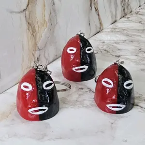 Elegua Keychain - Elegua Llavero de Elegua with Unique Face Design and Decorative Elements