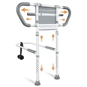 Elderly Safety Guardrail with Extension Legs Height-Adjustable Widened Handrails for Bedside Support Secure Rails to Prevent Falls from Bed Modern Bar