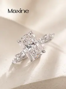 Maxine 3.5ct Radiant Cut Engagement Ring,Available in Lab-Created Moissanite,2026 Bride Wedding Affordable Luxury,Elegant Fashion Jewelry,Tarnish-resistant Gold Plated,Travel-friendly Ring