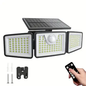 Solar Motion Sensor Outdoor Lights 2500LM – 3 Head 270° Wide Angle Security Lights, IP65 Waterproof, Remote Control, 1/2/3/4 Pack for Yard Patio Garage