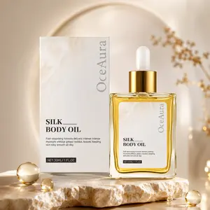 Silk Body Oil 30ml | Jojoba Argan Almond | Fast Absorbing Non-Sticky Silky Smooth Hydrating Body Oil - OceAura