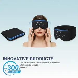 Long-lasting cold compress migraine relief mask, reusable odorless gel ice head cap, one size fits all for men and women
