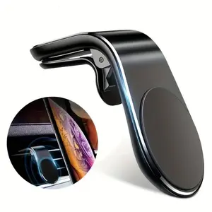 1pc Secure L-Shape Magnetic Car Phone Holder - Vent Mount Stand with Universal Grip - Enjoy Hands-Free Driving Convenience, Universal Smartphone Holder, Car Cellphone Mount, Cell Phone Car Mount, Car Accessory