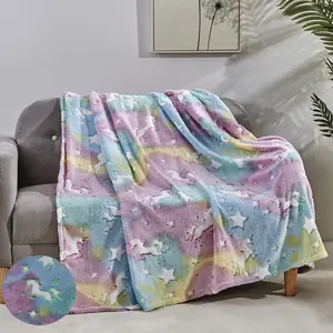 Mocassi Glow In the Dark 50" x 60" Throw Blanket - Velvety Feel, 50 X 60 inches