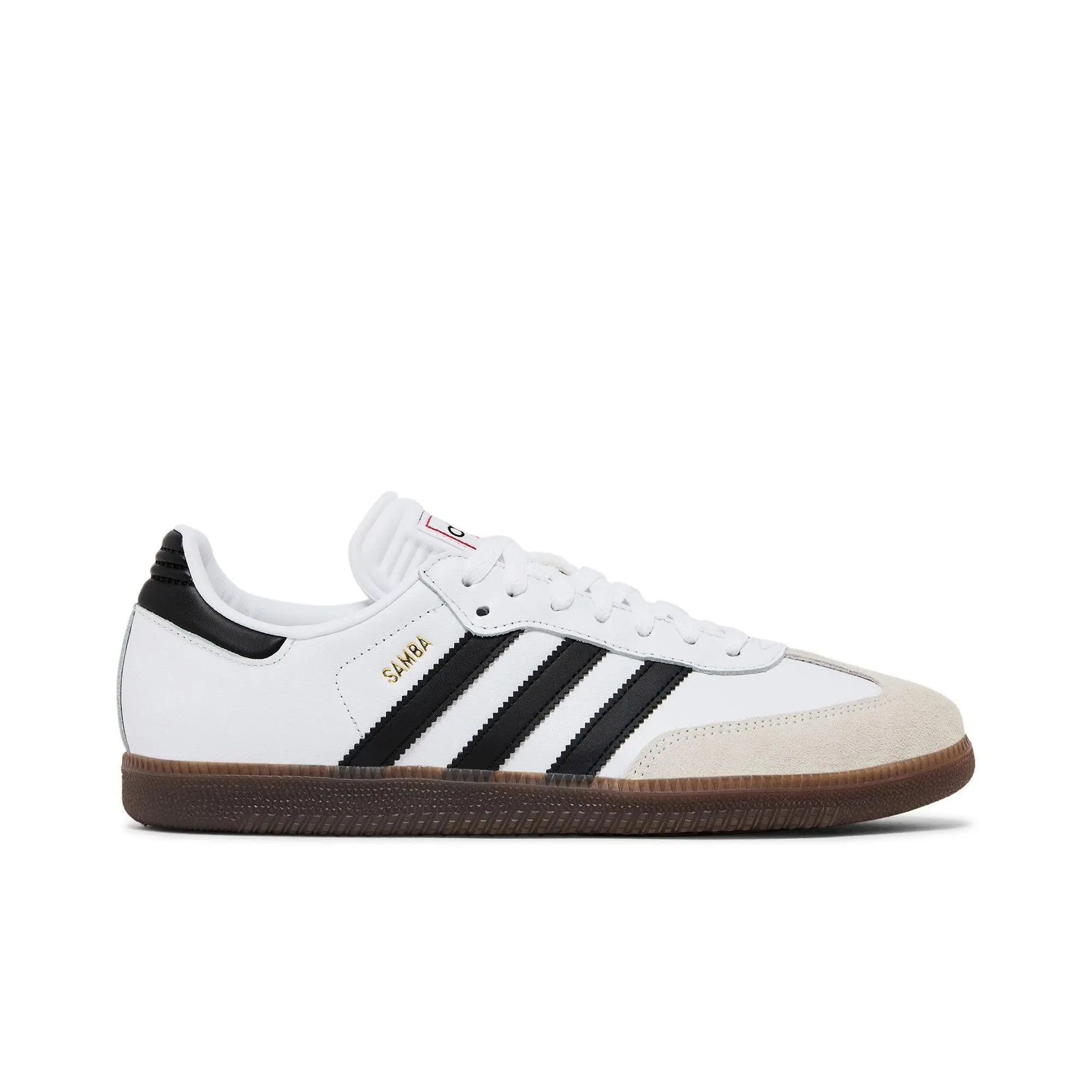 Adidas Men's Samba Indoor Shoes, Classic Trainers with 3-Stripes in Cloud White, Core Black & Vivid Red, Indoor Wear, Classic Stripe, Casual, Shoes Sneakers, Casual Trendy Trainers, Three Stripes