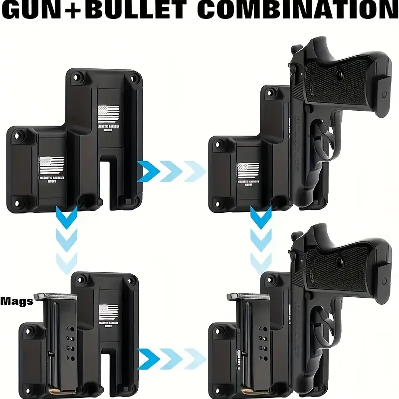 Hunting Quick-Extraction Magnetic Holster Bracket with Hidden Magnet - Suitable for Vehicles, Home, Pistol Mounting - Fathersdaygift