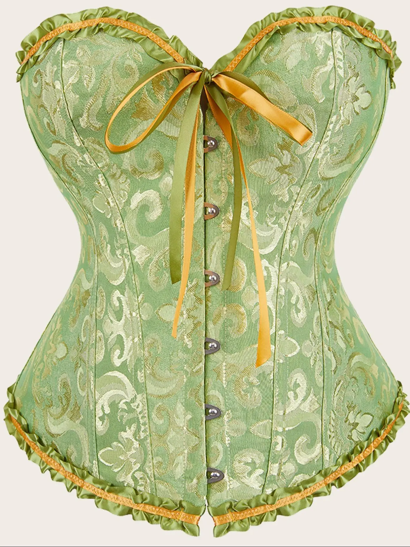 Women's Patchwork Print Jacquard Corset, Elegant Push Up Bust Shapewear Top, Fashionable Shapewear for Women, Corset Waist Shaper, Body Shaping Shapewear, Faja Shapewear, Body Shapers