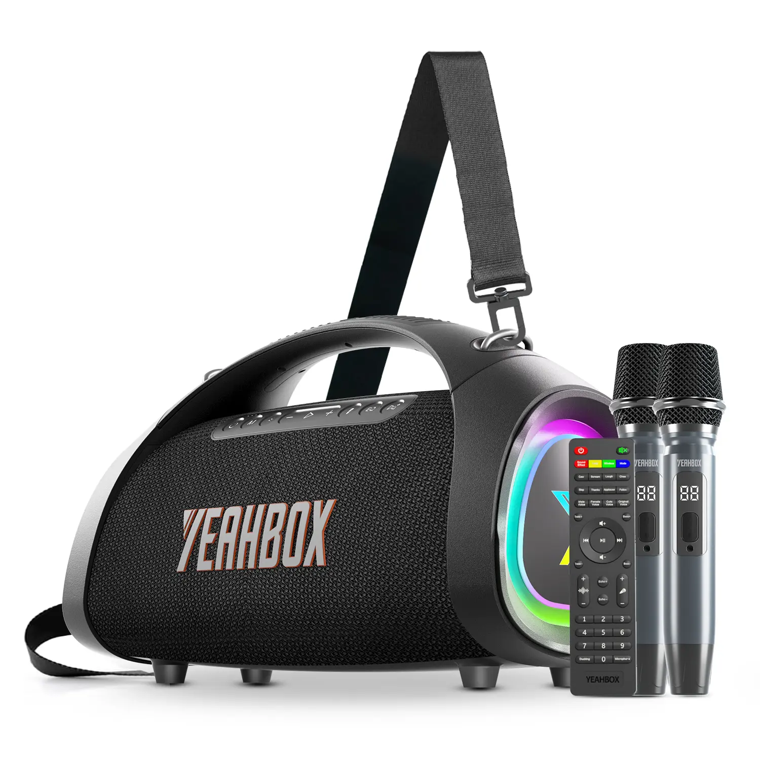 Sonic Boom Max K, 200W RMS / 300W Peak Bluetooth Speaker, TriFonic Pro True 3-Way HiFi, PulseBass X Oval Woofer, (Dual Wireless Mics + Remote Reverb), Smart App EQ summervibes,