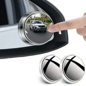 Car Rearview Mirror 2 Counts 360 Degree Adjustable Blind Spot Mirror Wide Angle Glass Mirror for Car Safety & Visibility Enhancer