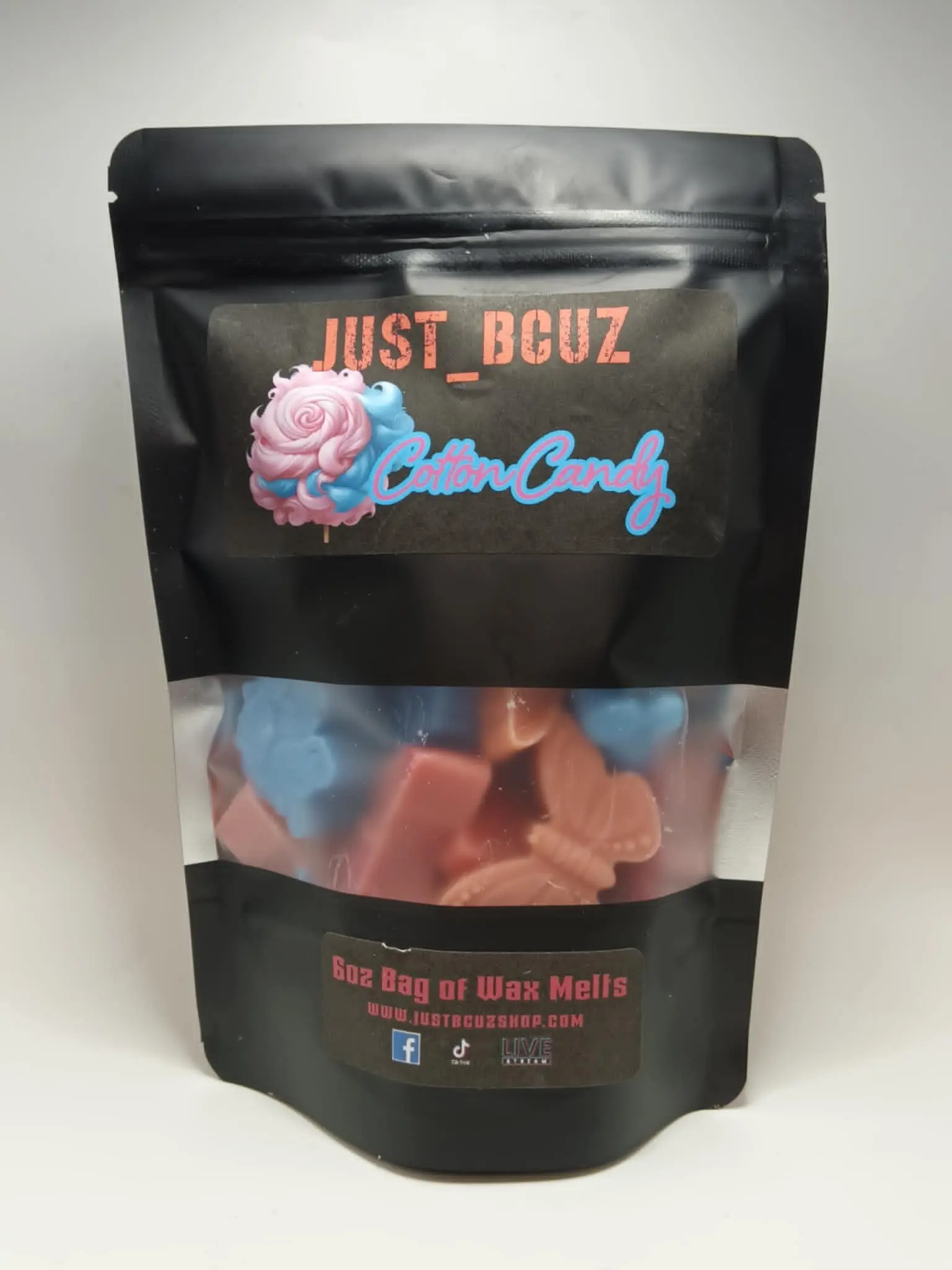 6 oz Bag of Cotton Candy Fragranced Wax Melt Shapes