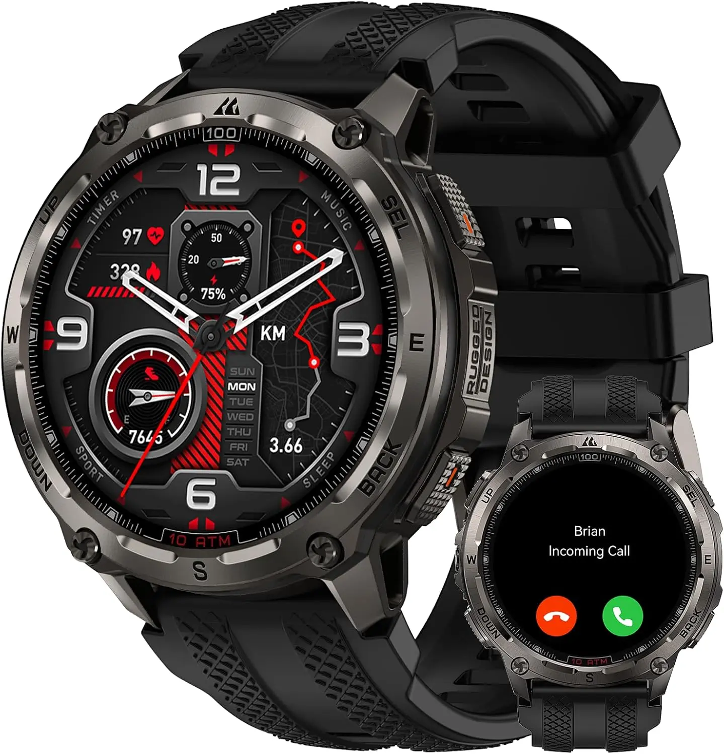 KOSPET TANK T4 Smartwatch with 14-Day Battery Life 1.43AMOLED Display 50M Waterproof Full-Metal Body AI Assistant for Android iOS Fitness Tracker Running Watch GPS Waterproof Smartwatch Wearable Monitor Auto, Durable Stainless Steel, New Year Pick