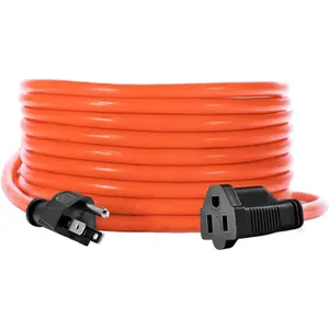 10ft Outdoor Extension Cord, 10-Foot 16/3 Weatherproof Indoor/Outdoor Extension , Flexible SJTW 16-Gauge Pure Copper Wire, Durable Vinyl Jacket, UL/ETL Certified, 13A 1610W, Orange