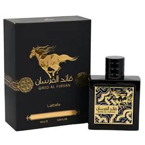 Lattafa Qaed Al Fursan Unisex Arabian Fragrance EDP Spray - 3.04 fl oz Aerosol, New in Box, Floral Scents Perfume with Pineapple, Jasmine Balsam, Amber, Cedar Notes, Ethnic Unisex Fragrance