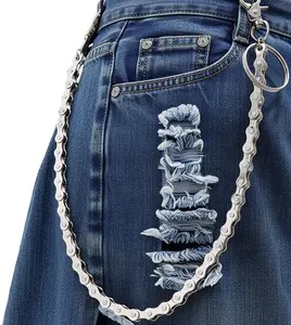 Stylish Metal Wallet Pants Chains Biker Chain Jeans Hip Hop Rock Chain Punk Gothic Trouser Keyhain Accessory for Men Women Secure Clip Design