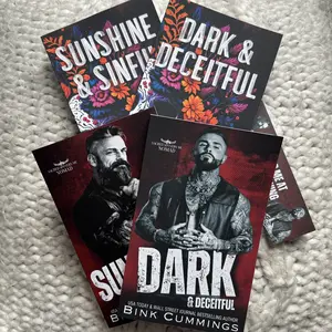 Bink Cummings Sinful Deceit Duet Forbidden Dark Motorcycle Club Romance Signed Paperbacks book lover romance paperback bookish bundle fiction Spicy Blind
