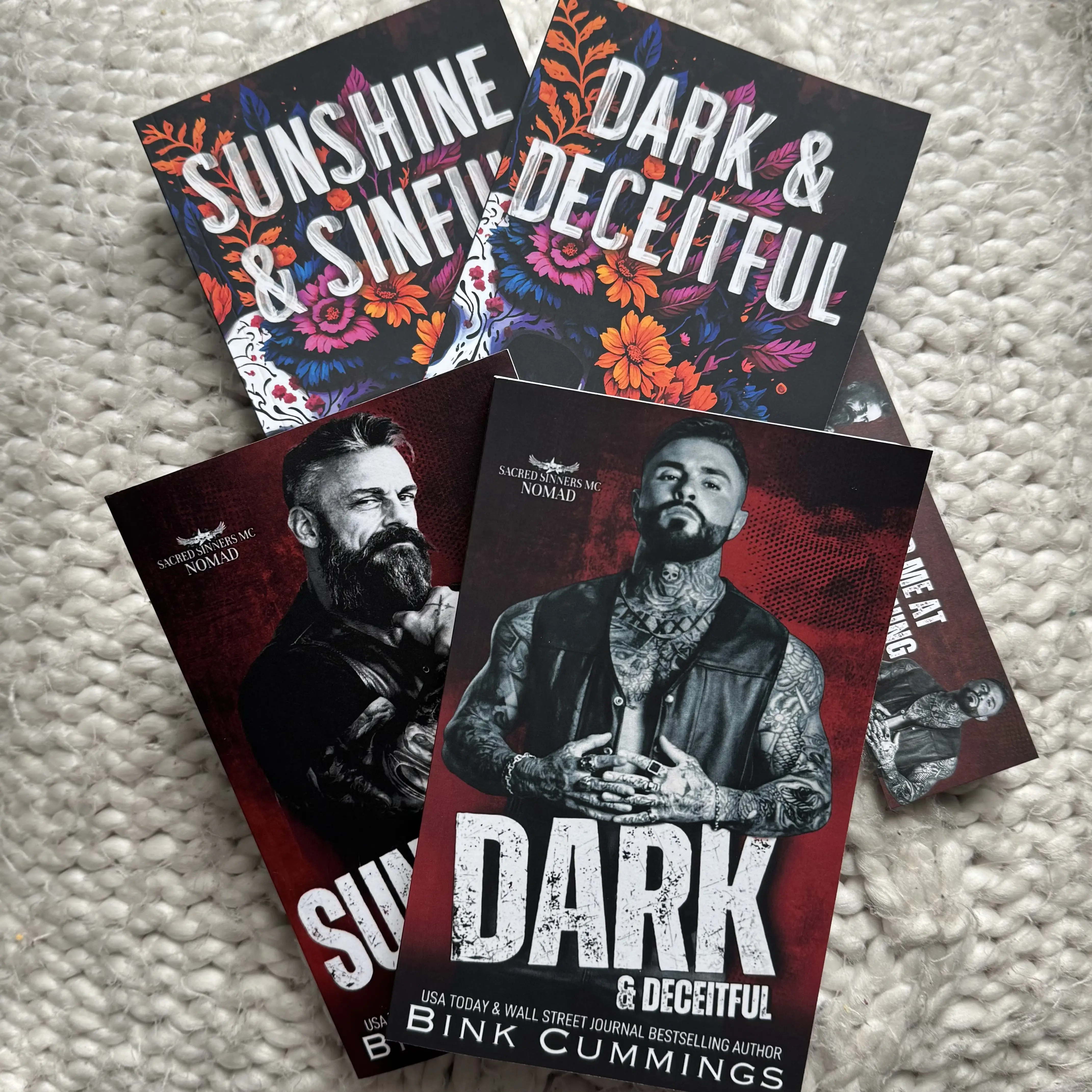Bink Cummings Sinful Deceit Duet Forbidden Dark Motorcycle Club Romance Signed Paperbacks book lover romance paperback bookish bundle fiction Spicy Bl