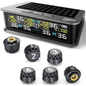 6-Wheel RV Tire Pressure Monitoring System (TPMS) - 6 Sensors & 6 Alarm Modes |   0-144 PSI ±1.5PSI,/USB Charging |   for Dually Trucks & Trailers