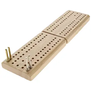 WE Games Mini Travel Cribbage Board - Wood, Folding 2 Player Board with Metal Pegs