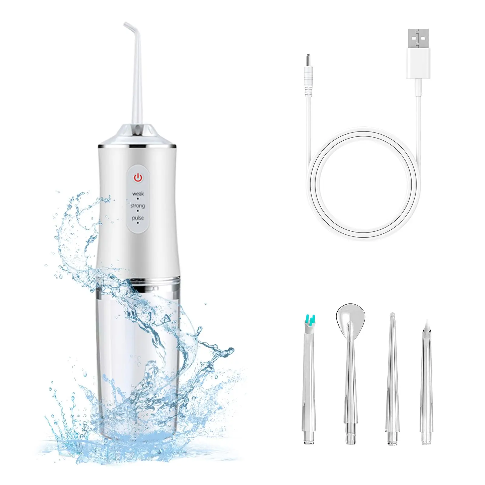 Electric Water Flosser Cordless for Teeth 3 Modes 4 Jet Tips 300ML Tank Portable Rechargeable Dental Floss Irrigator Oral Care for Adults Best Gift Choice Daily Cleanser
