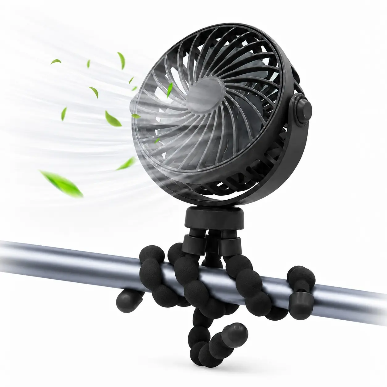 Baby Stroller Fan,Portable Rechargeable Clip On Fan with Flexible Tripod,360° Rotating Mini Fan for Car Seat,Crib,Bike,Treadmill,Travel and Camping