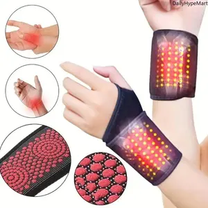 Self-Heating Magnetic Wrist Wraps - Washable Cloth Wristbands with Red Light Therapy for Pain Relief, Fashion Accessory for Healthcare Support
