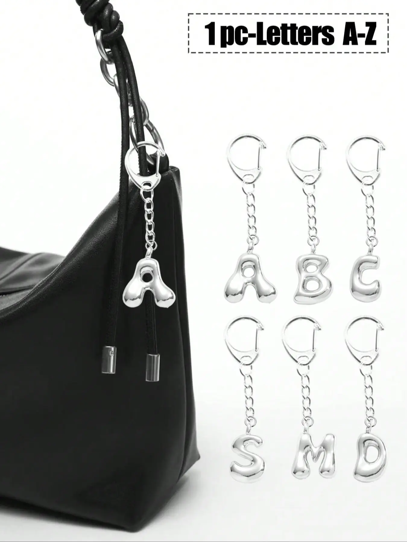 Bubble Pendant, Cute Design, Letters A-Z,Backpack/Necklace Pendant, Birthday/Valentine's Day Gift, Keychain/Car Charm, Shiny Alloy/Stainless Steel Material, Perfect For Women,Personalized Everyday Wear, Anniversary Gift,Versatile Everyday Accessory